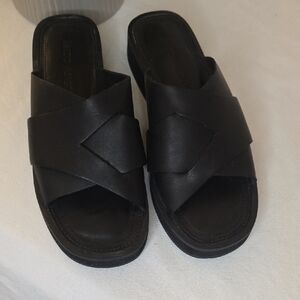 Enzo Angiolini Black Leather Women's Sandals